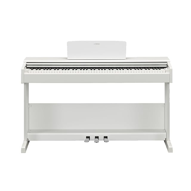 Piano digital de mueble Yamaha ARIUS YDP-105 en blanco con tres pedales